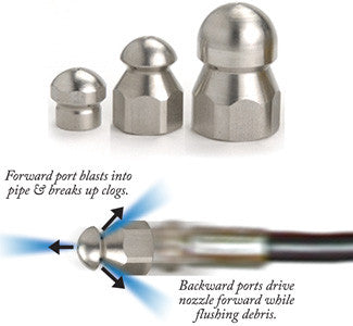 PRESSURE WASH SEWER NOZZLES & ACCESSORIES